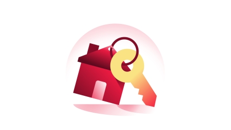 Illustration of a house and key, symbolising a Lifetime ISA